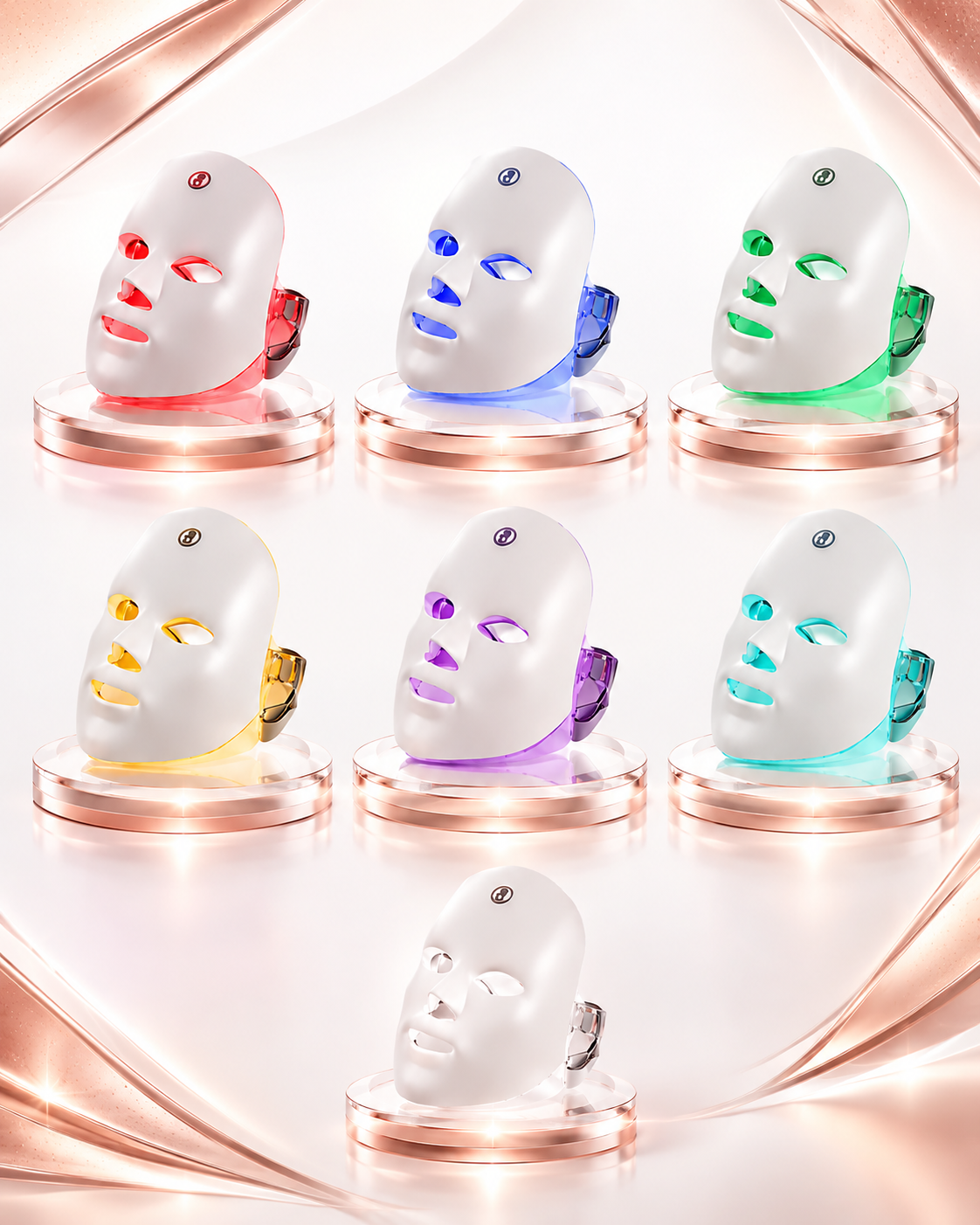 High-Performance 7-Color LED Photon Therapy Face Mask - Professional Skin Rejuvenation, Acne Care & Anti-Aging Facial Treatment