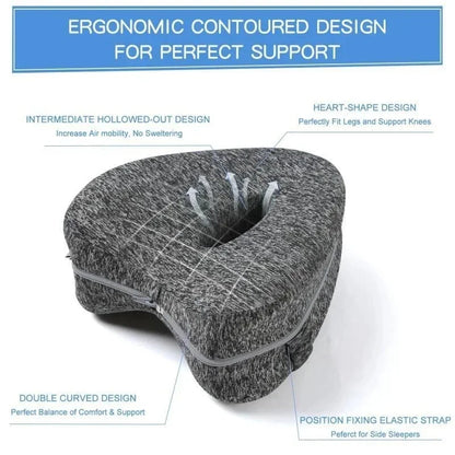 Memory Foam Heart Leg Pillow - Knee & Hip Support for Side Sleepers